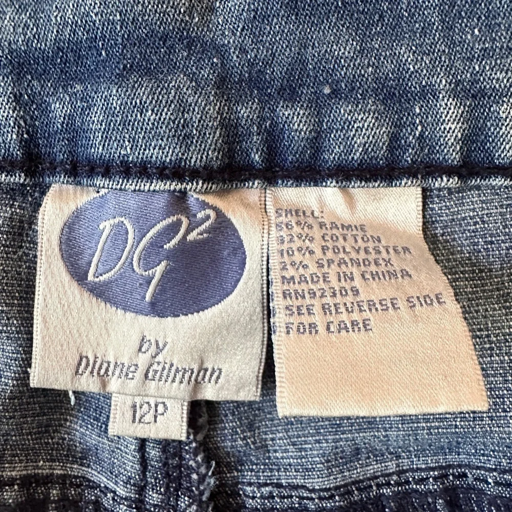 DG2 by Diane Gilman Moto Style Jeans Size 12P Retro Vintage Y2K Rare Unique 🔥🔥🔥